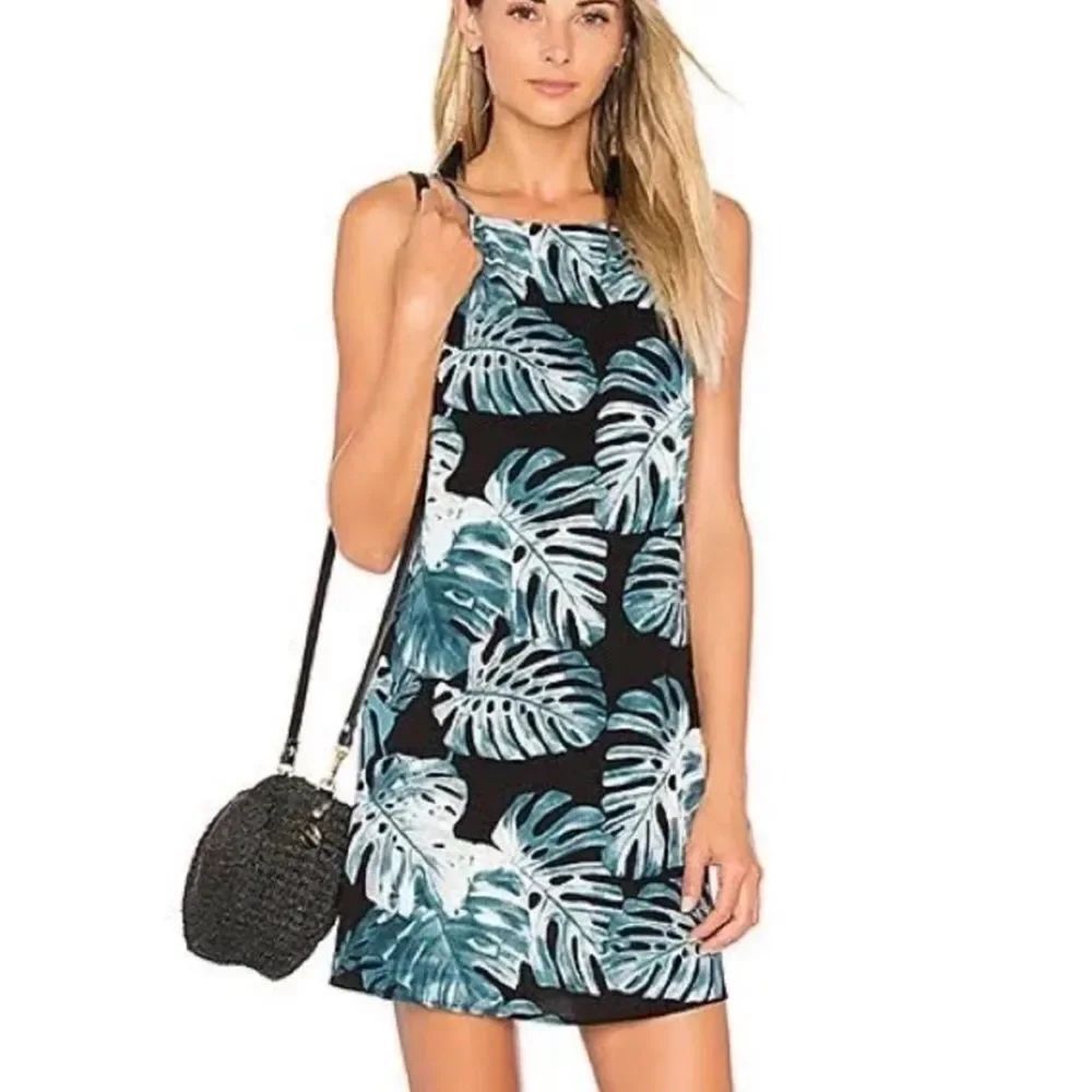 SHOW ME YOUR MUMU | Traveler Dress in Teal Palm Stretch Women’s Size Small